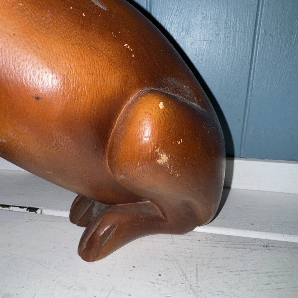 Large DACHSHUND MALE DOG FIGURINE VINTAGE LEFTON HAND DECORATED ORIGINAL STICKER